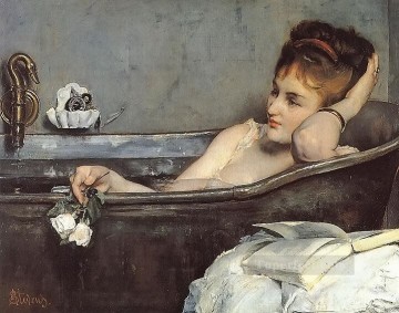 La dama del baño, pintor belga Alfred Stevens Pinturas al óleo